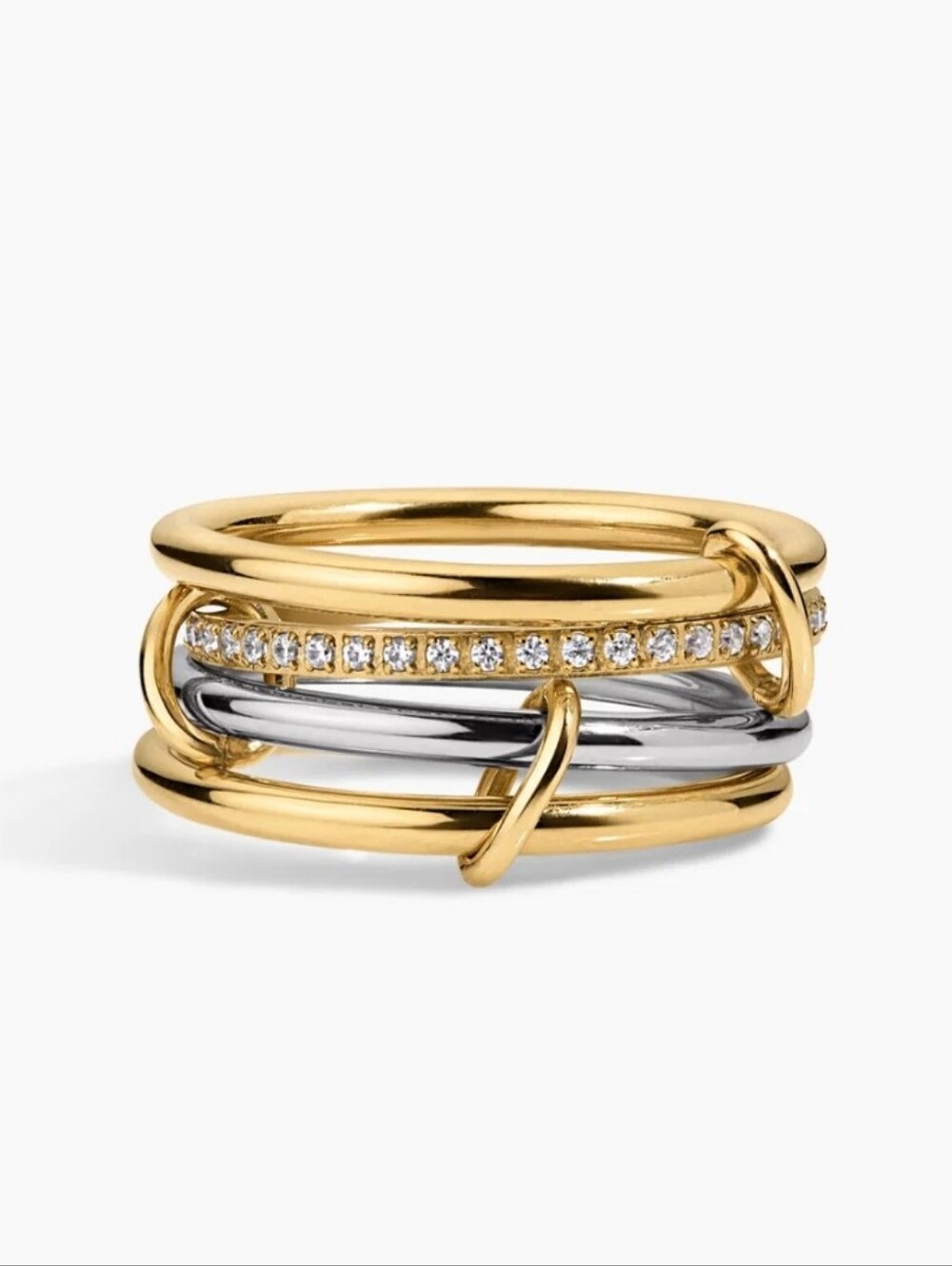 Electric Picks Heiress Ring for Women, Size 7, Two-Tone 14k Gold & Silver NWT